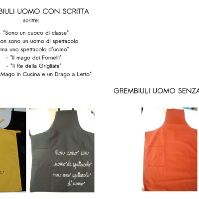 Idee regalo grembiule uomo cuoco con nome e frase ricamato