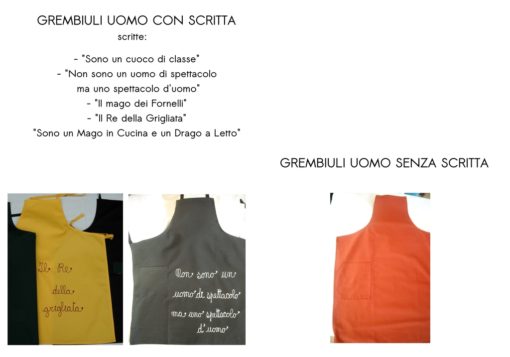 Idee regalo grembiule uomo cuoco con nome e frase ricamato