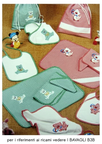 Set asilo completo bambino personalizzato ricamato artigianale