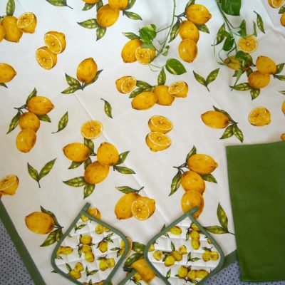 tovaglia copritavolo stampato coordinati cucina fantasia limoni
