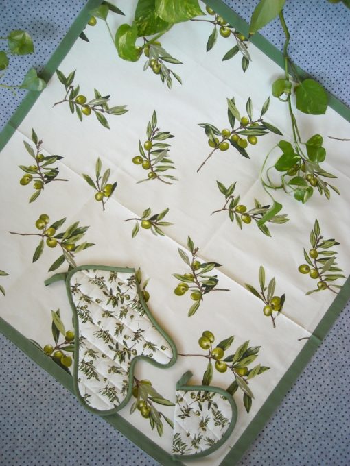 tovaglia copritavolo stampato coordinati cucina fantasia olive