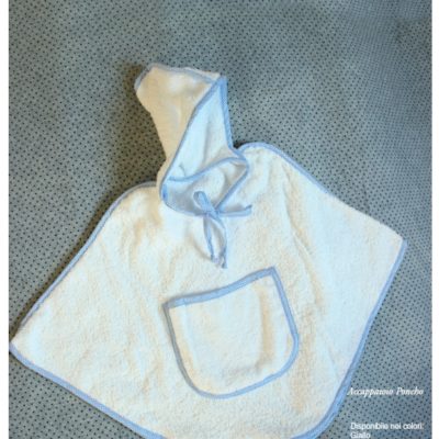 Accappatoio bambino poncho spugna cot ricamo personalizzato